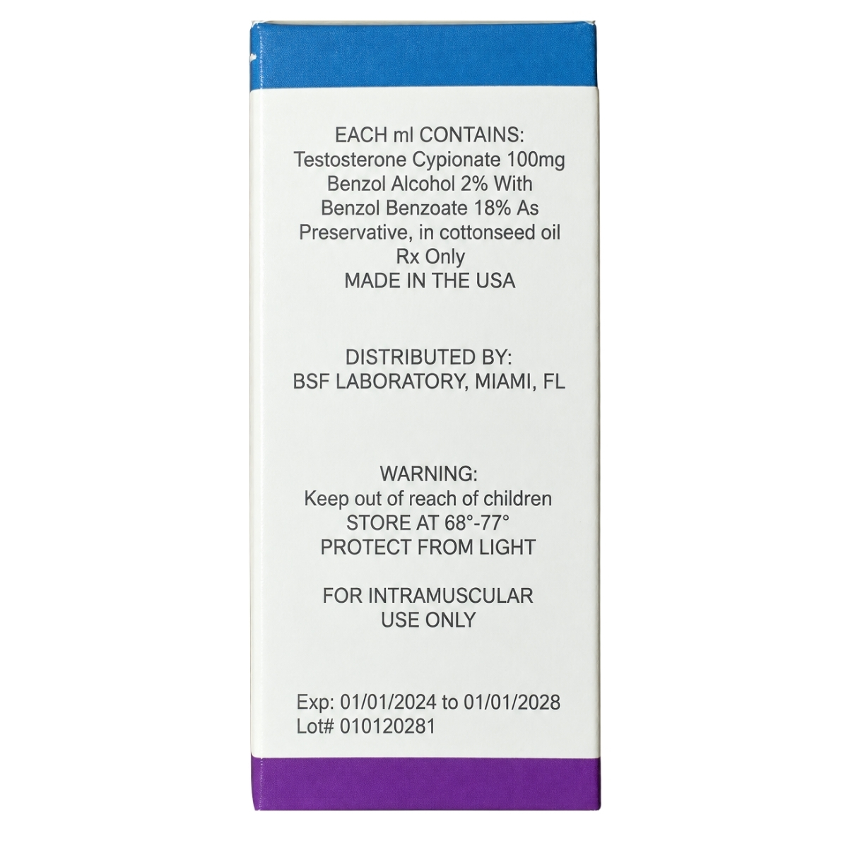 Testosterone Cypionate 100 mg/mL – 10 mL - Image 3